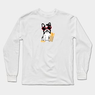 French Bulldog with Baguettes and Beret Long Sleeve T-Shirt